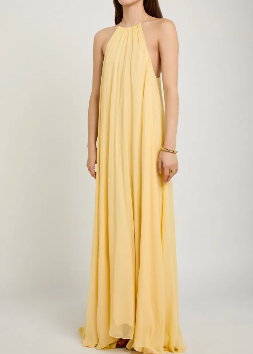 Luna draped silk-georgette maxi dress