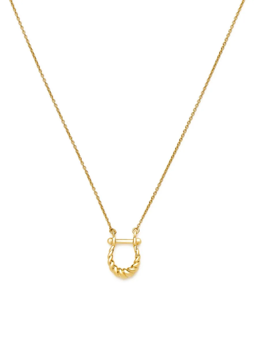 Lunar New Year horseshoe 18k gold vermeil necklace