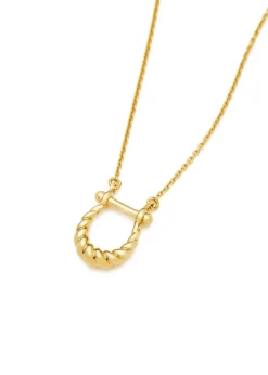 Lunar New Year horseshoe 18k gold vermeil necklace