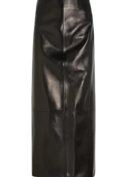 Lyle leather midi pencil skirt