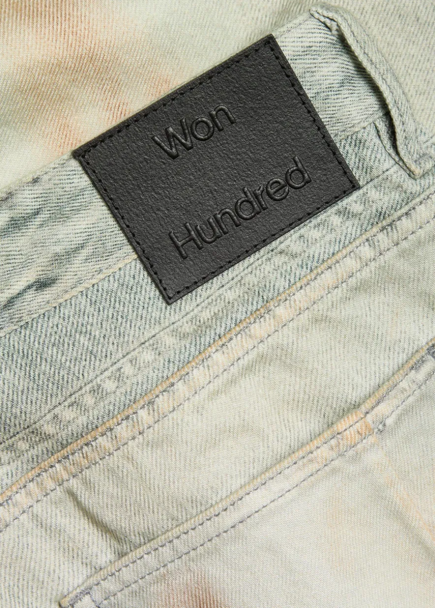 Lyon painted-effect wide-leg denim jeans