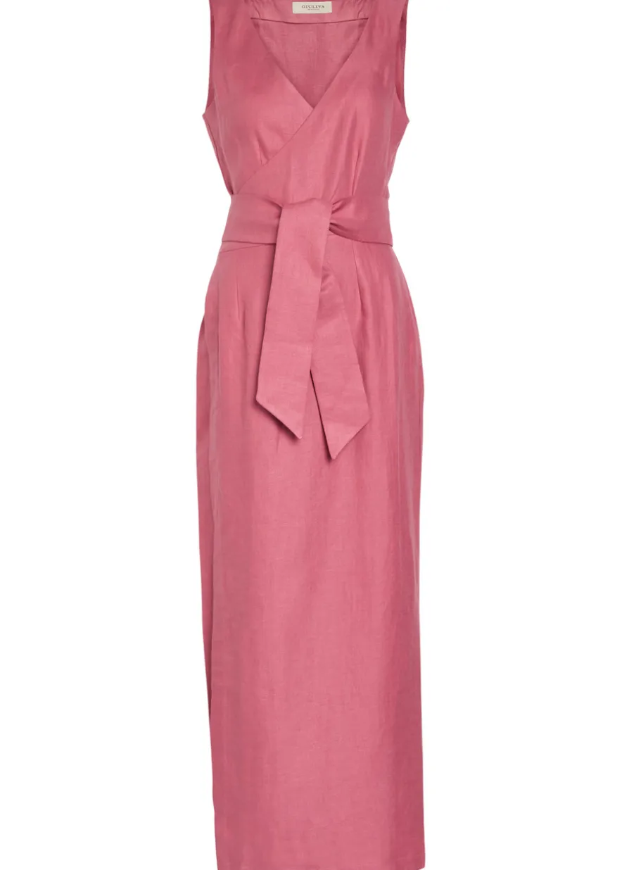 Lyra linen maxi wrap dress