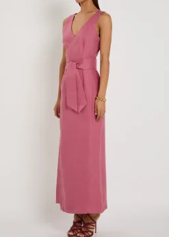 Lyra linen maxi wrap dress