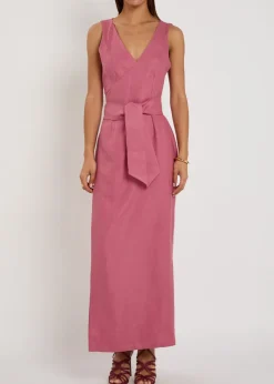 Lyra linen maxi wrap dress