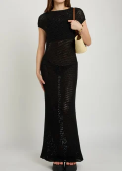 Lyra open-knit maxi dress