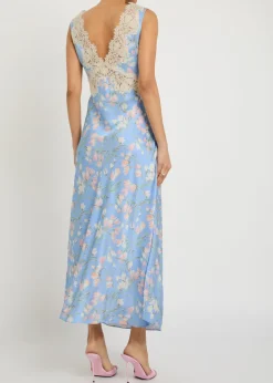Lysandra floral-print satin midi dress