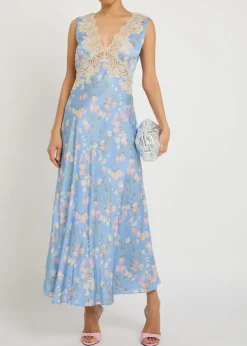 Lysandra floral-print satin midi dress