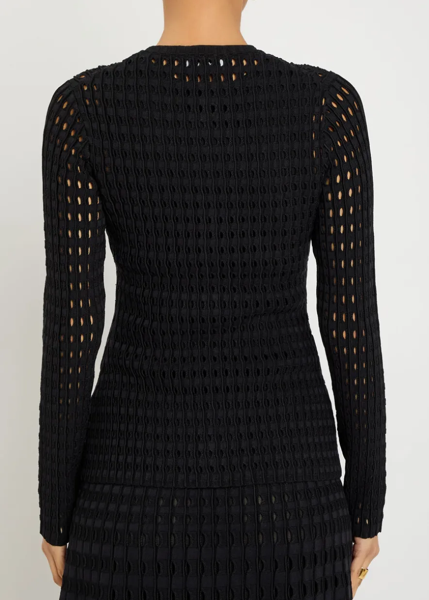 Mabel textured cut-out knit top