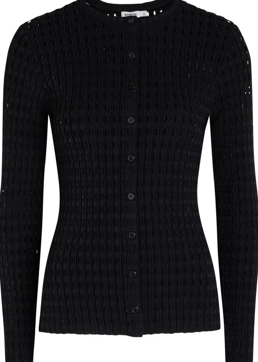Mabel textured cut-out knit top