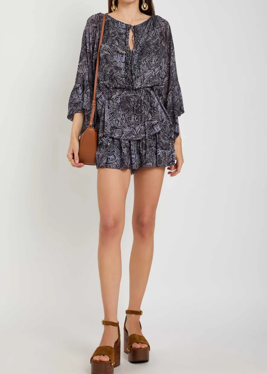 Maelly printed silk shorts