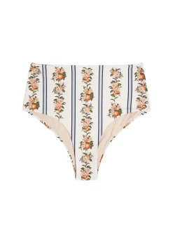 Magenta floral-print bikini briefs
