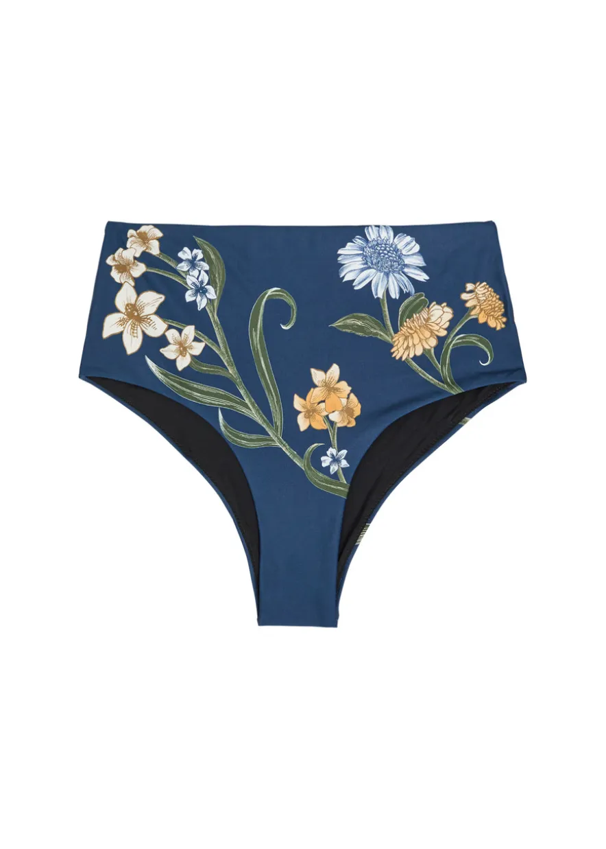 Magenta floral-print bikini briefs