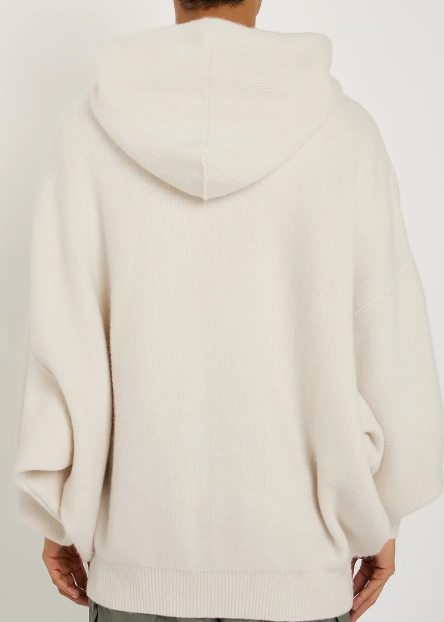 Maglia Zipped hooded knit jumper