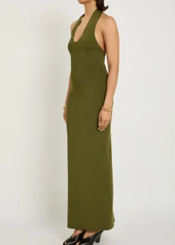 Mahi halter-neck stretch-knit midi dress