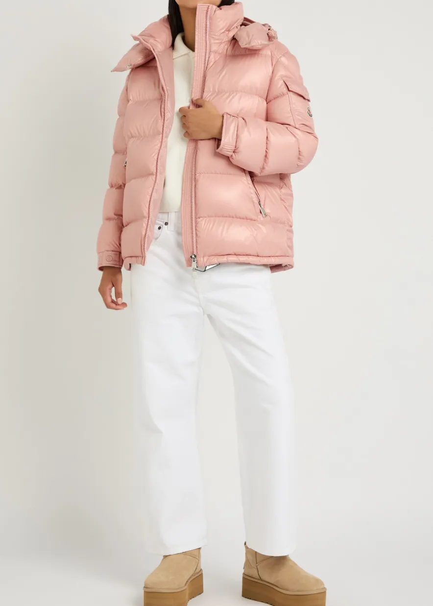 Maire padded hooded laqué nylon jacket