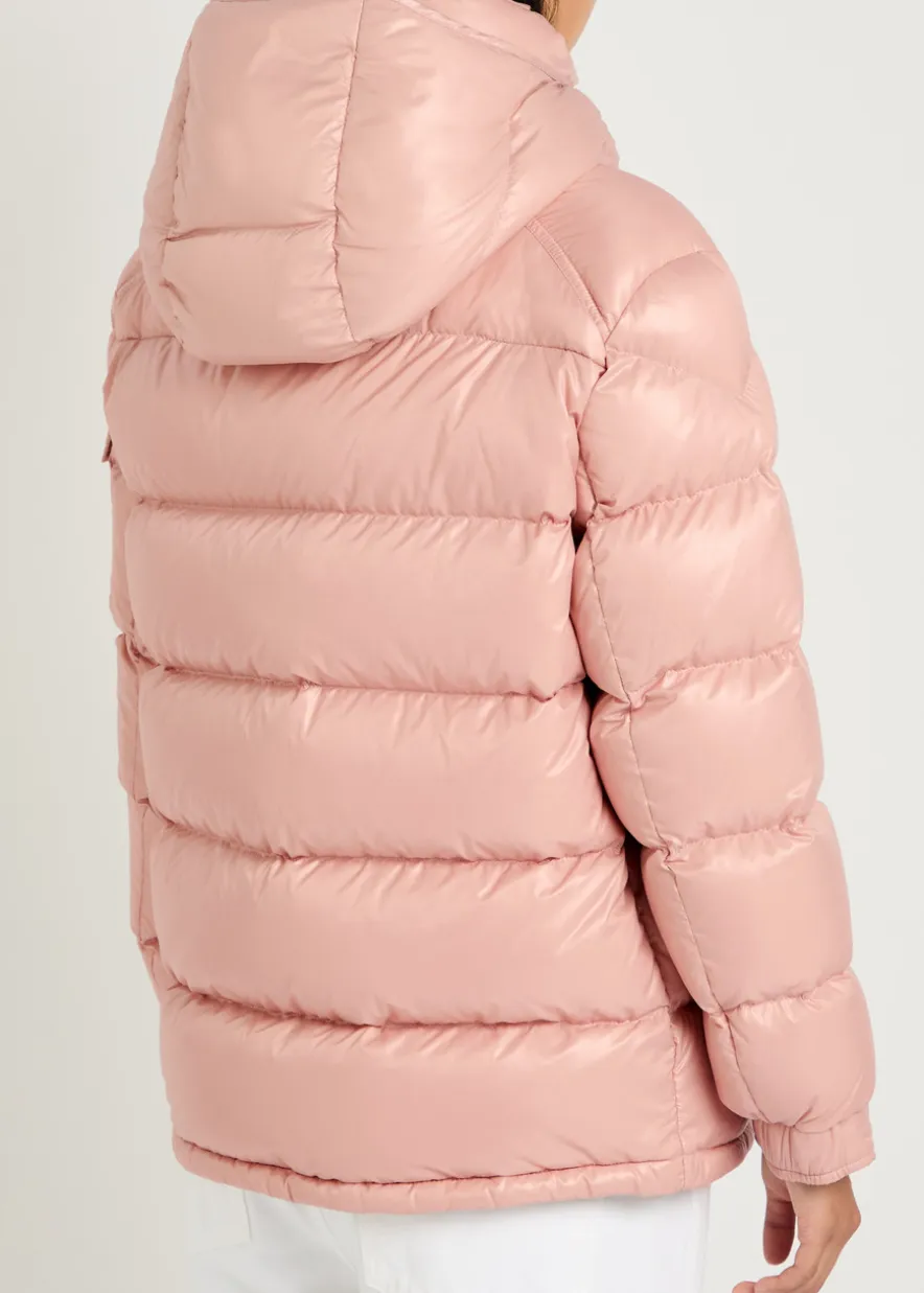 Maire padded hooded laqué nylon jacket
