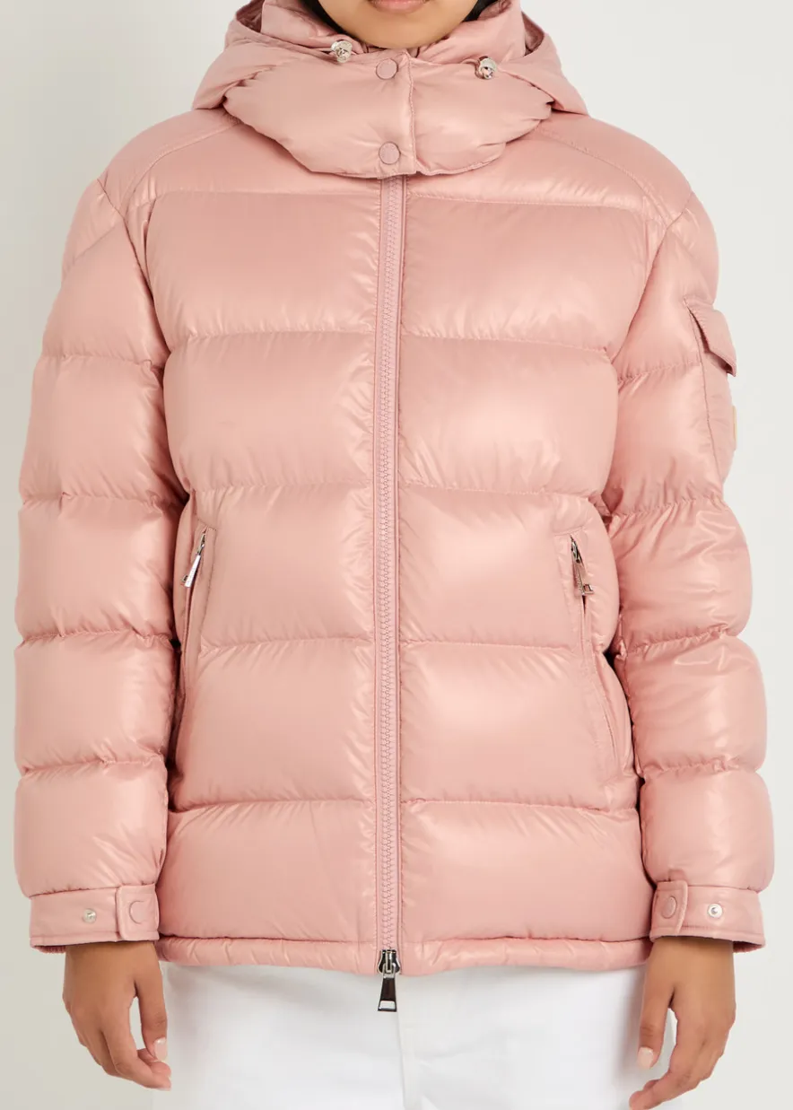 Maire padded hooded laqué nylon jacket