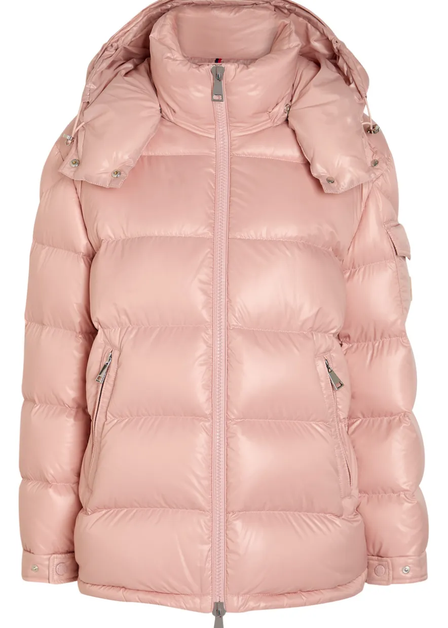 Maire padded hooded laqué nylon jacket