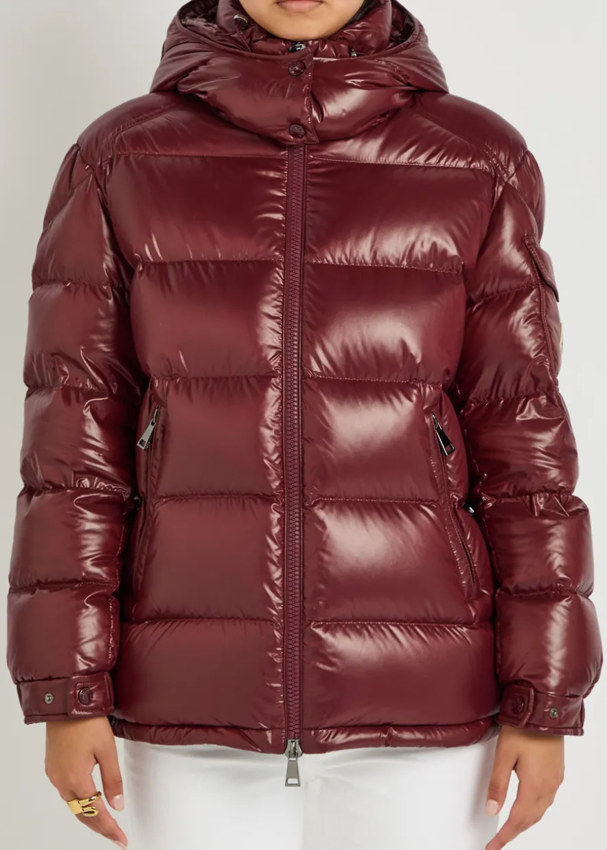 Maire padded hooded laqué nylon jacket