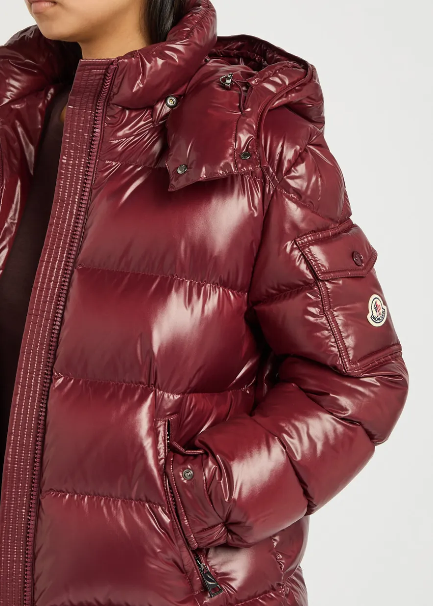 Maire padded hooded laqué nylon jacket