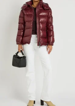 Maire padded hooded laqué nylon jacket