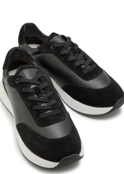 Maison panelled grained leather sneakers