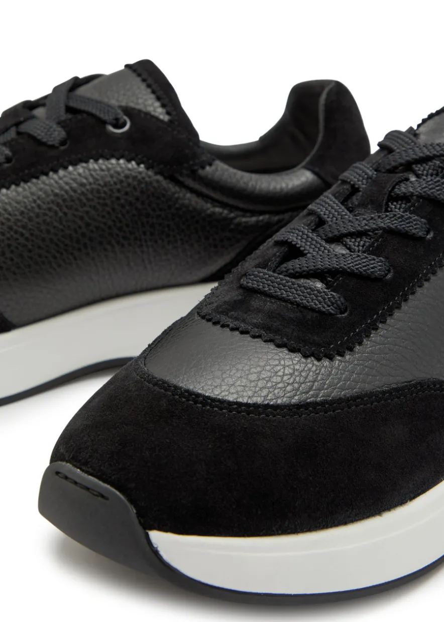 Maison panelled grained leather sneakers