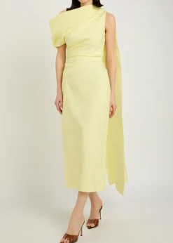 Maite cape-effect cloqué midi dress