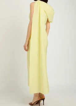 Maite cape-effect cloqué midi dress