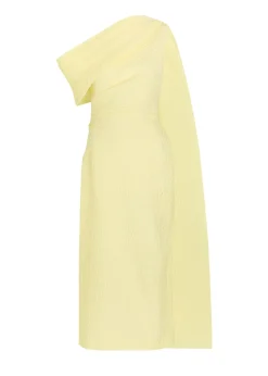 Maite cape-effect cloqué midi dress
