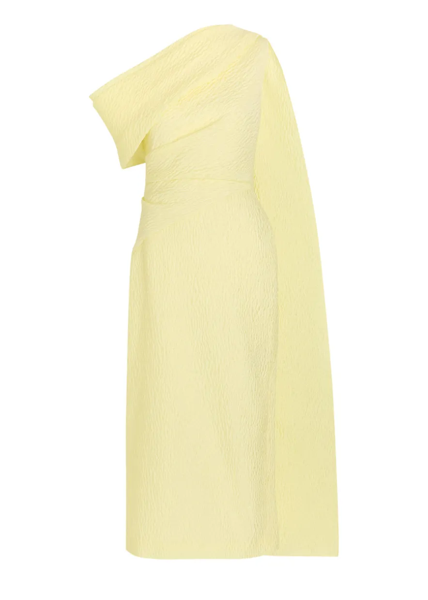 Maite cape-effect cloqué midi dress