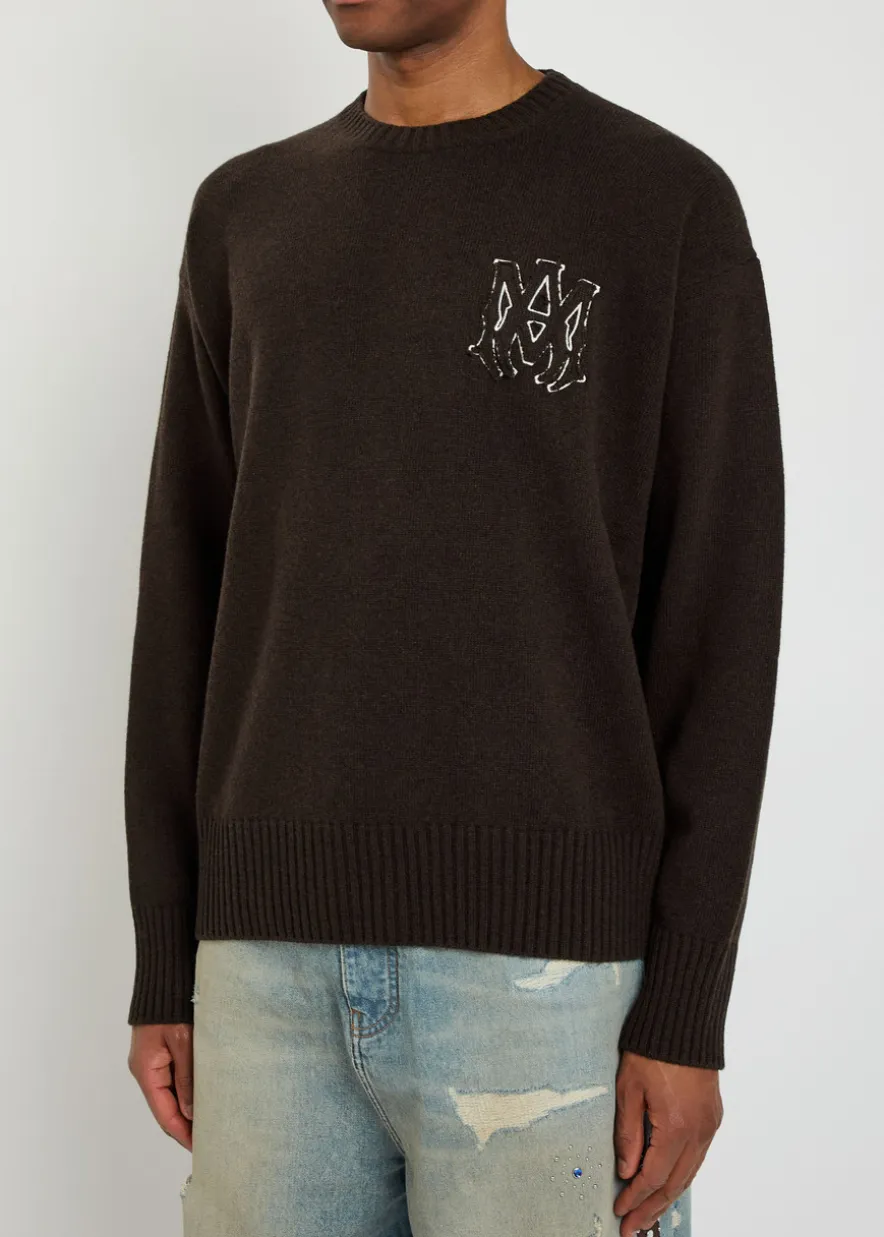 MA logo-appliquéd wool jumper
