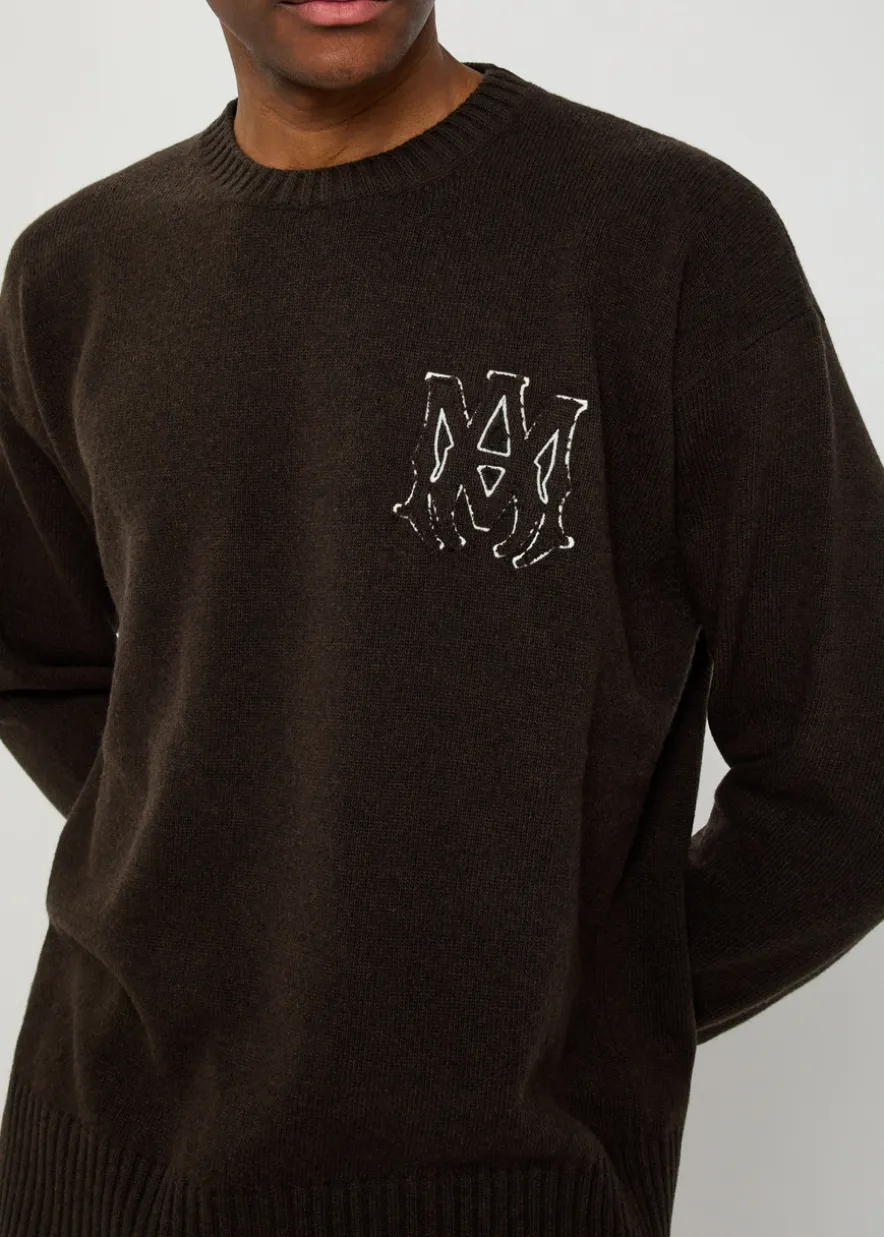 MA logo-appliquéd wool jumper