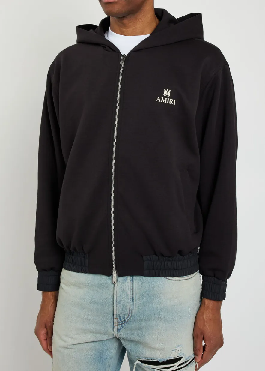 MA logo hooded jersey jacket