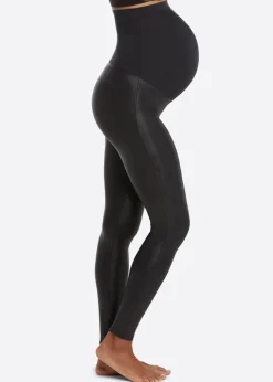 Mama faux leather maternity leggings
