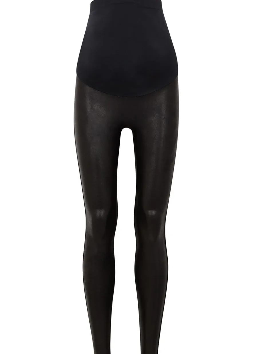 Mama faux leather maternity leggings