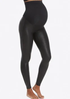 Mama faux leather maternity leggings