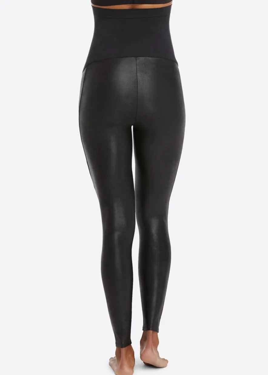 Mama faux leather maternity leggings