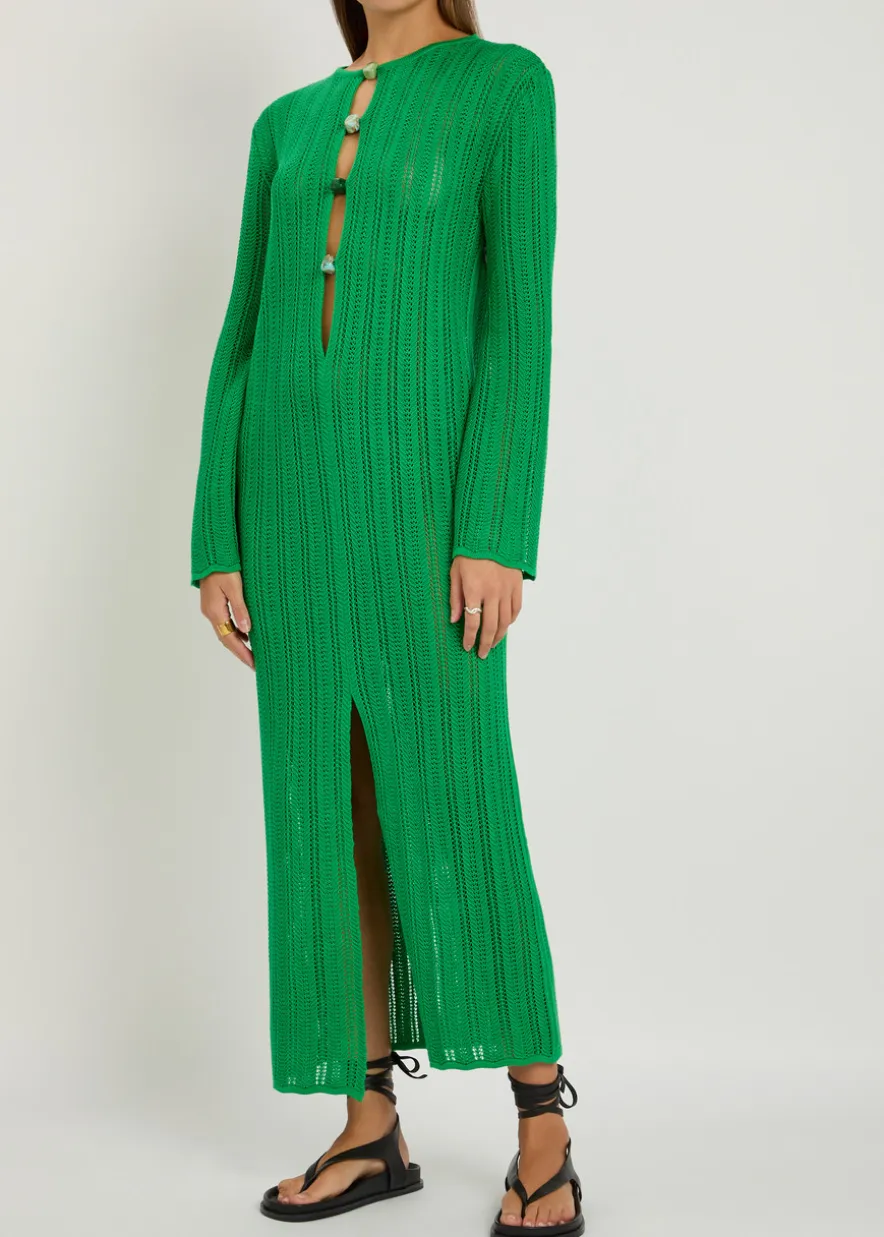 Mamu open-knit maxi dress