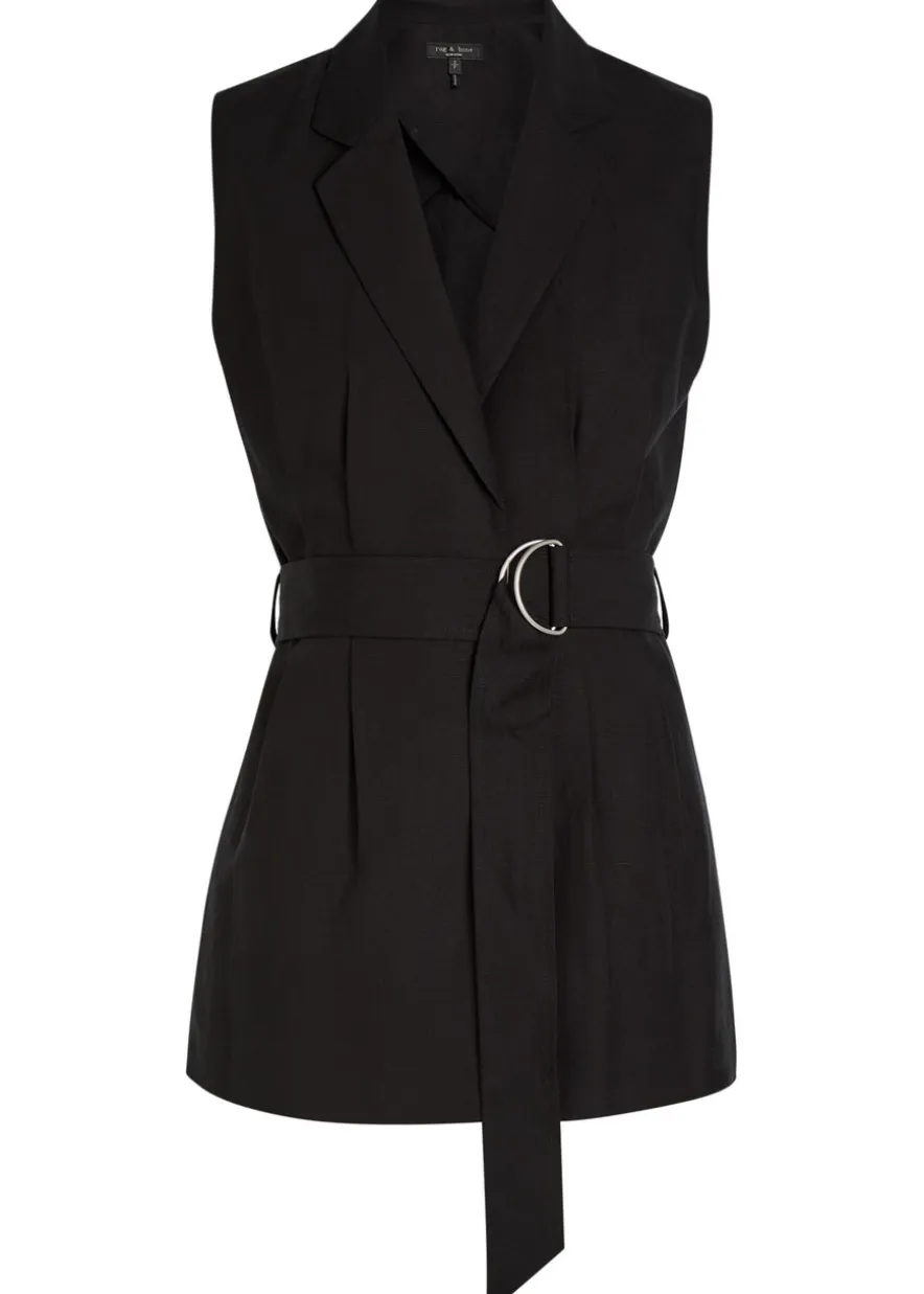 Mandi belted woven vest