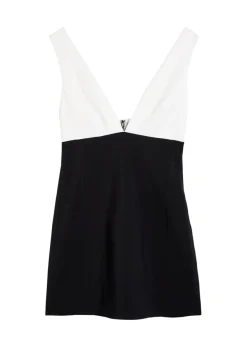 Mandy plunge V-neck crepe mini dress