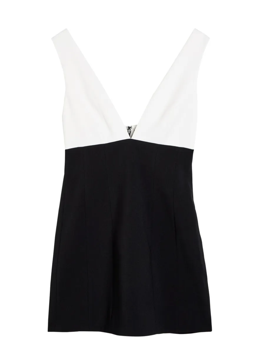 Mandy plunge V-neck crepe mini dress