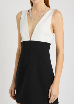 Mandy plunge V-neck crepe mini dress