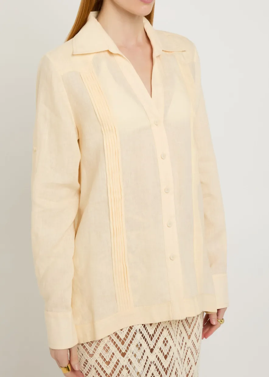 Manly Guayabera pleated linen shirt