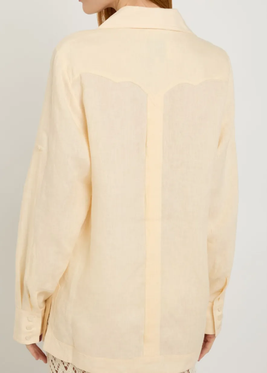 Manly Guayabera pleated linen shirt