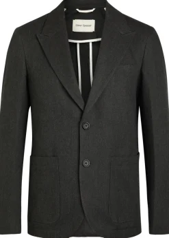 Mansfield herringbone cotton and wool-blend blazer