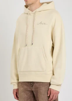 Ma Quad Checkerboard logo-embroidered hooded cotton sweatshirt