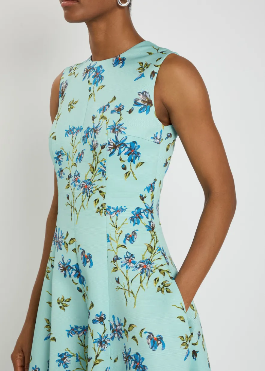Mara floral-print faille midi dress
