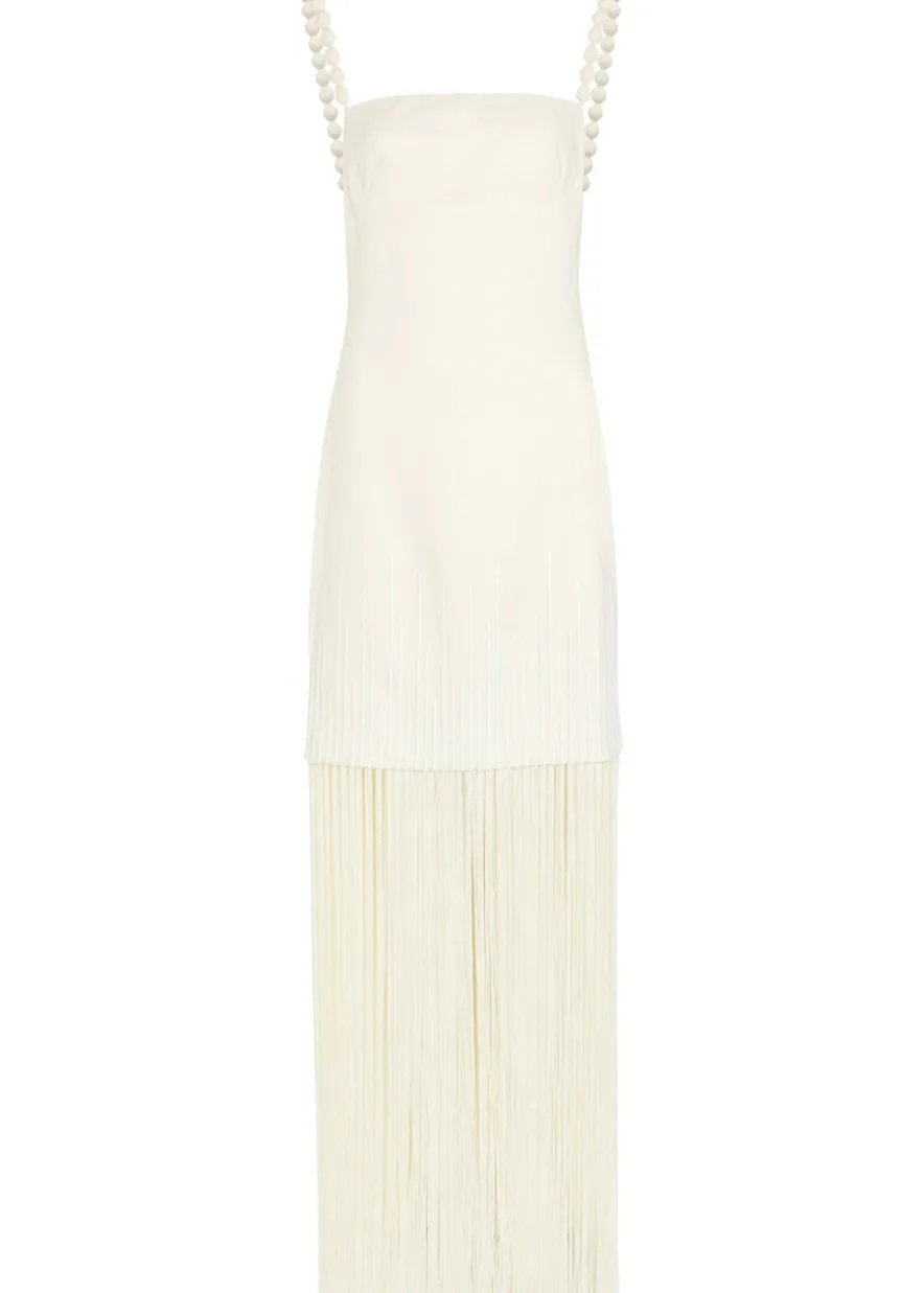 Mar Caribe fringed linen maxi dress