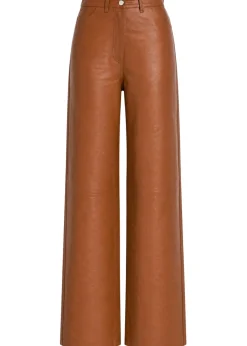 Marcella straight-leg leather trousers